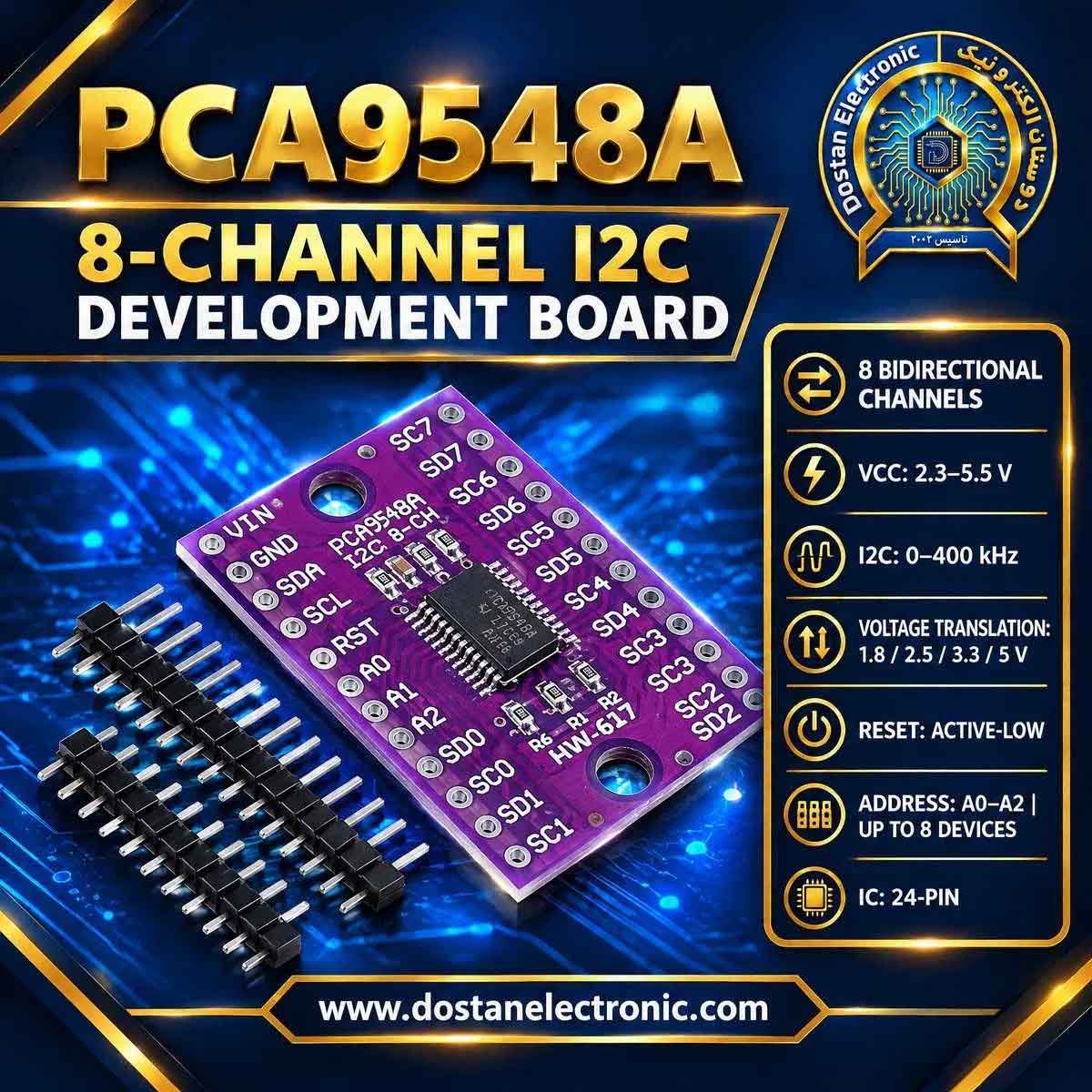 برد توسعه 8 کاناله I2C PCA9548A