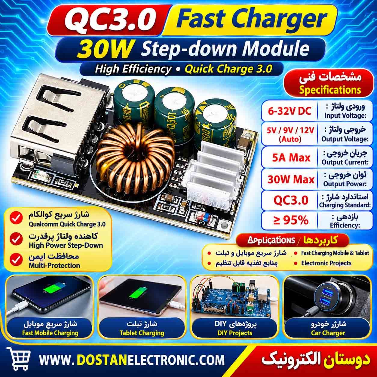 QC3.0 Fast Charger 30W Step-down Module